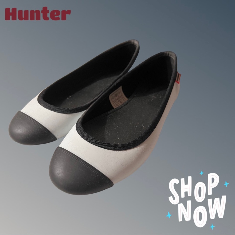 Hunter Women original rubber ballet flats, size 6